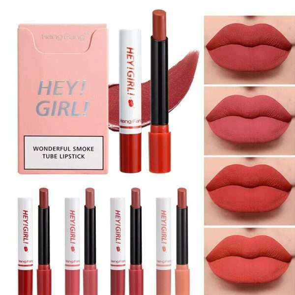 Hey Girl Smoke Tube Waterproof Matte Lipstick 4Pcs | FREE DELIVERY - Image 2