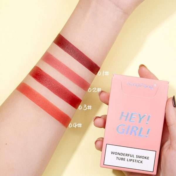 Hey Girl Smoke Tube Waterproof Matte Lipstick 4Pcs | FREE DELIVERY