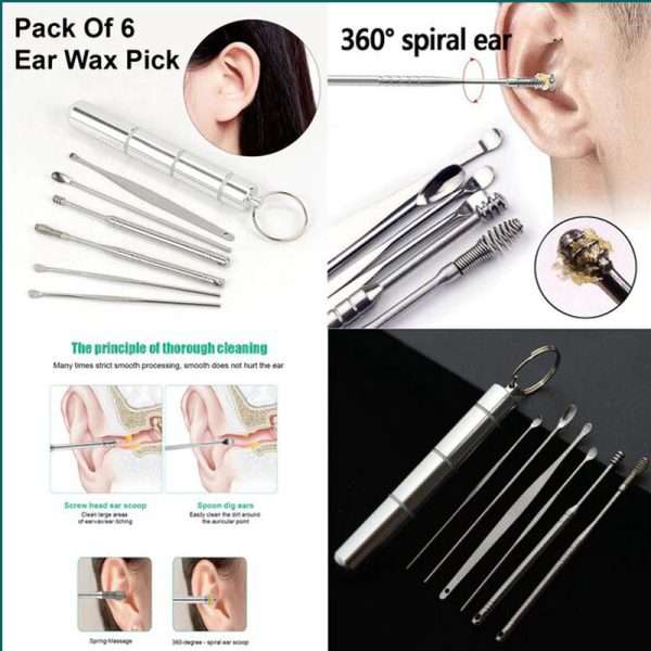 Stainless Steel 6 Pieces Ear Wax Removal Kit - Image 9
