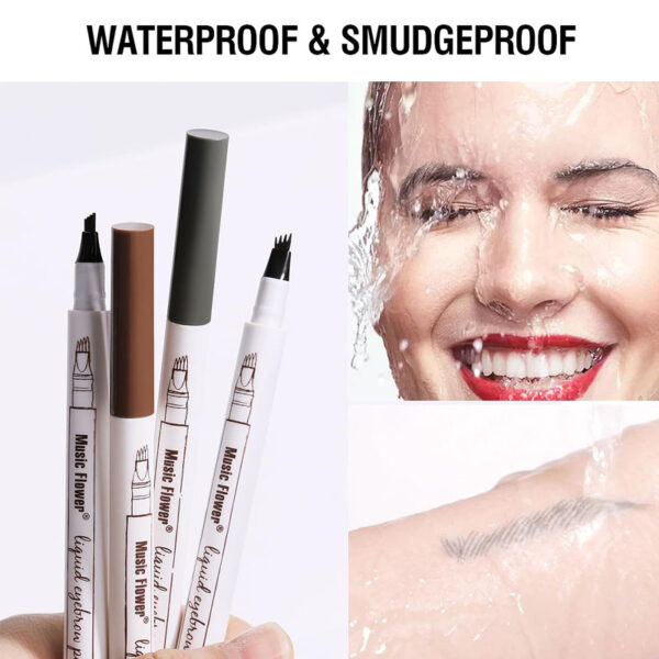 Pack of 3 Waterproof Liquid Eyebrow & Beard Filling Four Point Pen - Image 6