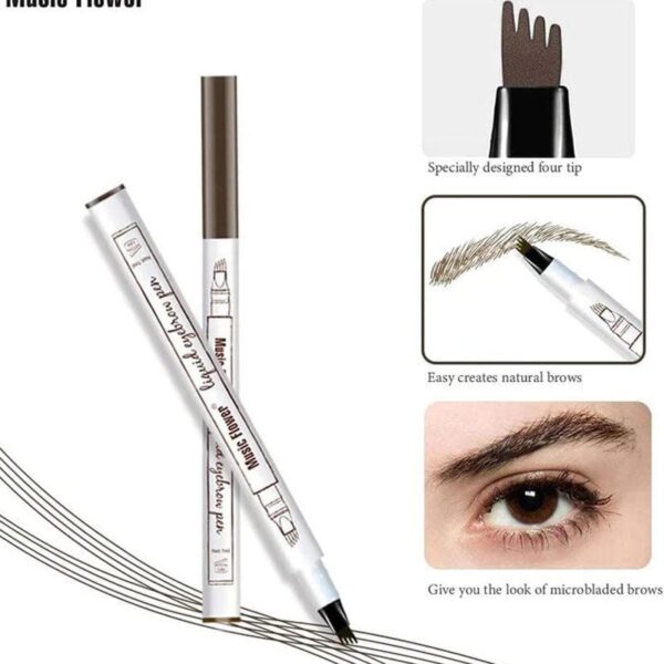 Pack of 3 Waterproof Liquid Eyebrow & Beard Filling Four Point Pen - Image 3