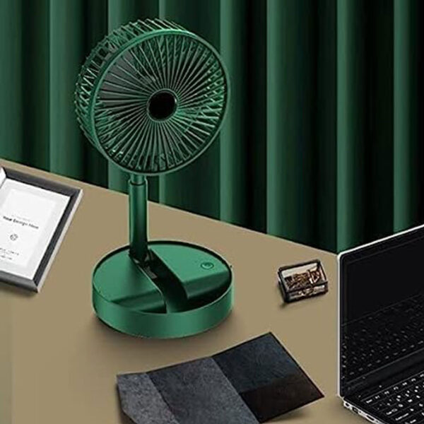Foldable USB Rechargeable 3 Speed And Height Adjustable Desk Fan - Image 5