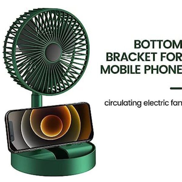 Foldable USB Rechargeable 3 Speed And Height Adjustable Desk Fan - Image 4