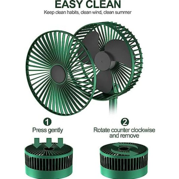 Foldable USB Rechargeable 3 Speed And Height Adjustable Desk Fan - Image 3