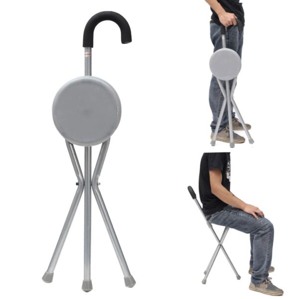 Multifunctional Stainless Steel Foldable Stick Chair