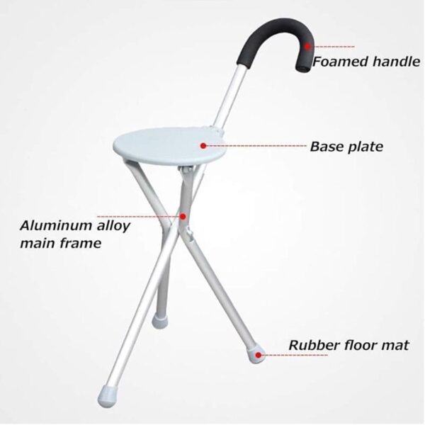 Multifunctional Stainless Steel Foldable Stick Chair - Image 4