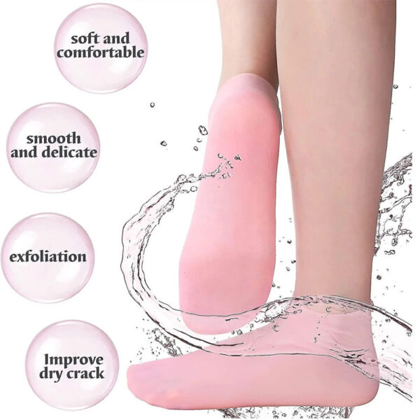 Silicone Moisturizing Gel Socks for Smooth Feet - Image 2