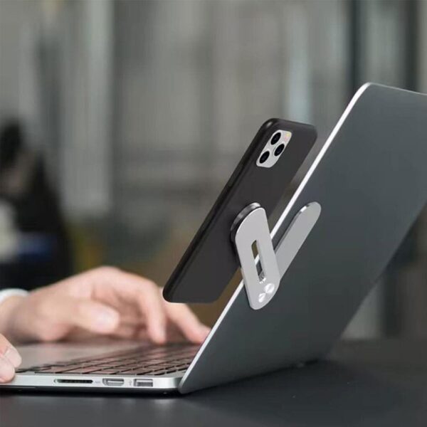 Laptop Side Mount Magnetic Mobile Holder For All Phones - Image 3