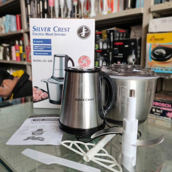 Stainless Steel Premium Quality Silver Crest Meat And Vegetable Chopper Grinder - Image 2