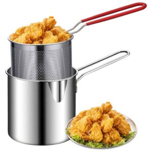 Amazing 2-in-1 Stainless Steel Deep Fryer Oil Pot With Strainer– 1.2L