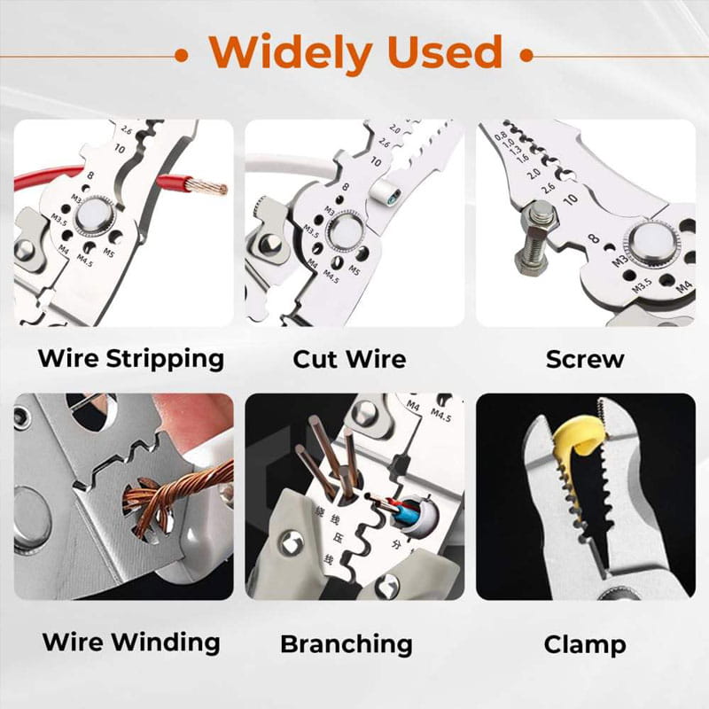 21 in 1 Multi-Function Steel Cable Cutter and Wire Stripper Crimper Tool Non-Slip Adjustable Pliers - Image 5