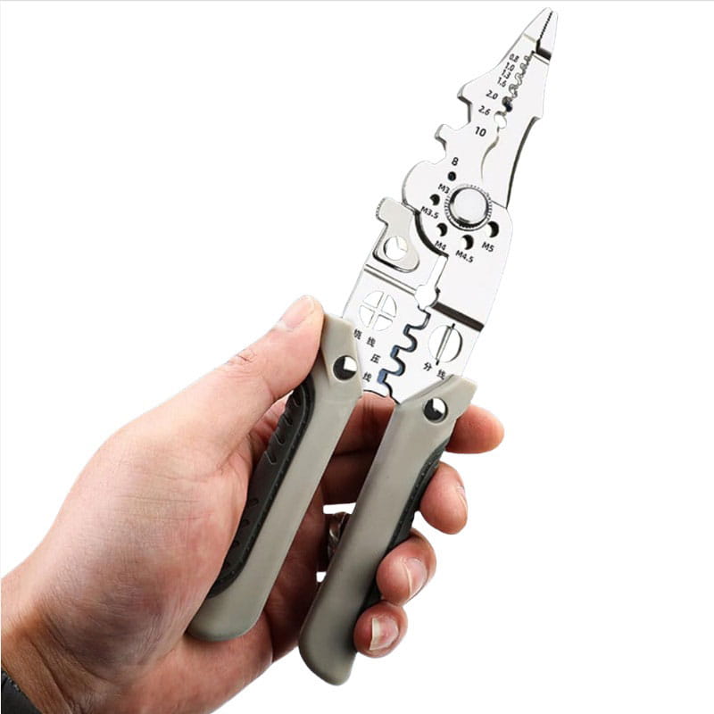 21 in 1 Multi-Function Steel Cable Cutter and Wire Stripper Crimper Tool Non-Slip Adjustable Pliers