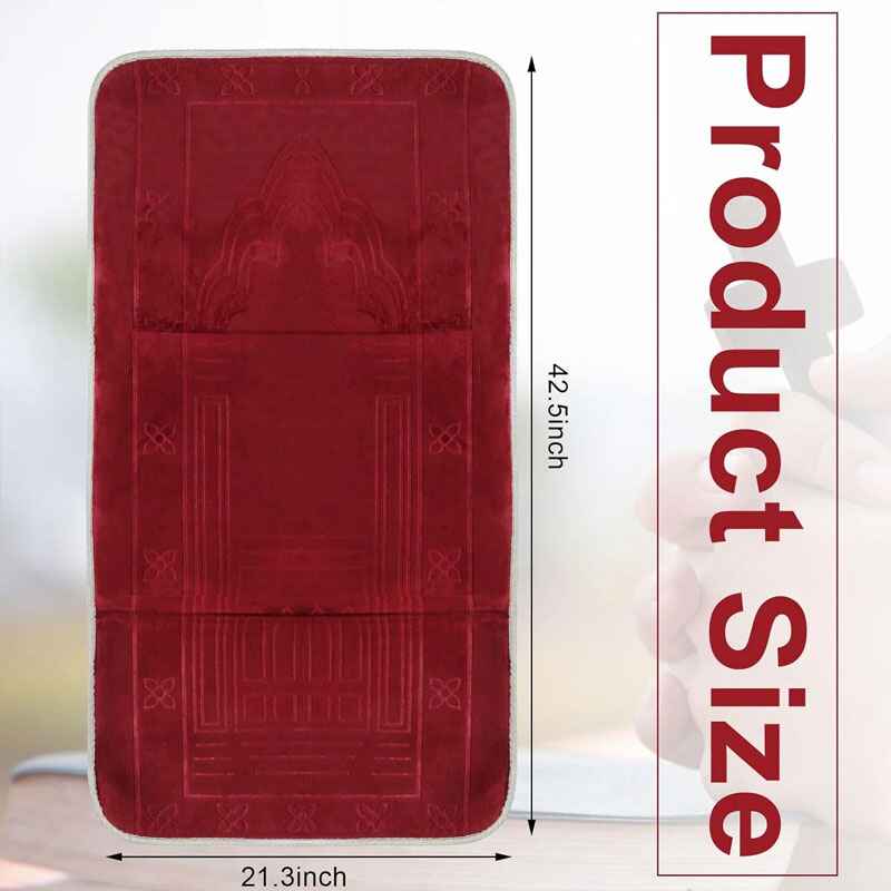 Turkish Style Foldable Prayer Rug With Back Support – Soft Padded Janamaz for Comfortable Salah, Hajj & Umrah - Image 3
