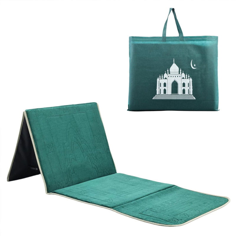 Turkish Style Foldable Prayer Rug With Back Support – Soft Padded Janamaz for Comfortable Salah, Hajj & Umrah - Image 6