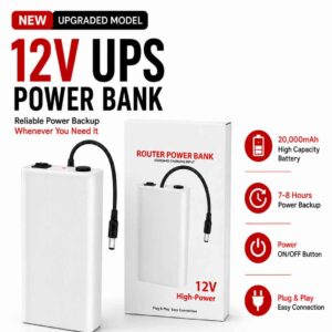 Premium12V Power Bank for WiFi Router & ONU – Up to 7– 8 Hours Backup